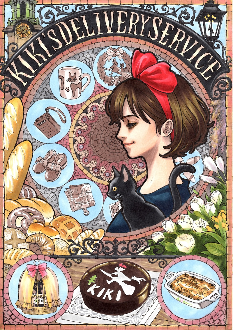 Illustration for article titled Gorgeous art nouveau-inspired portraits of Miyazaki's characters